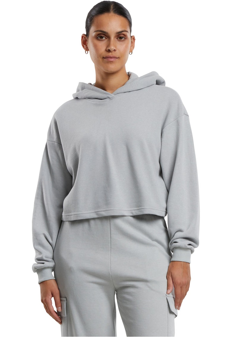 Oferte la Hanorac crop cu maneci cazute - Gri deschis