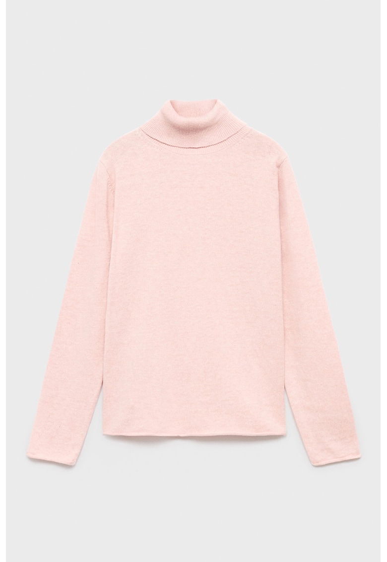 Oferte la Pulover tricotat fin cu guler inalt - Roz deschis