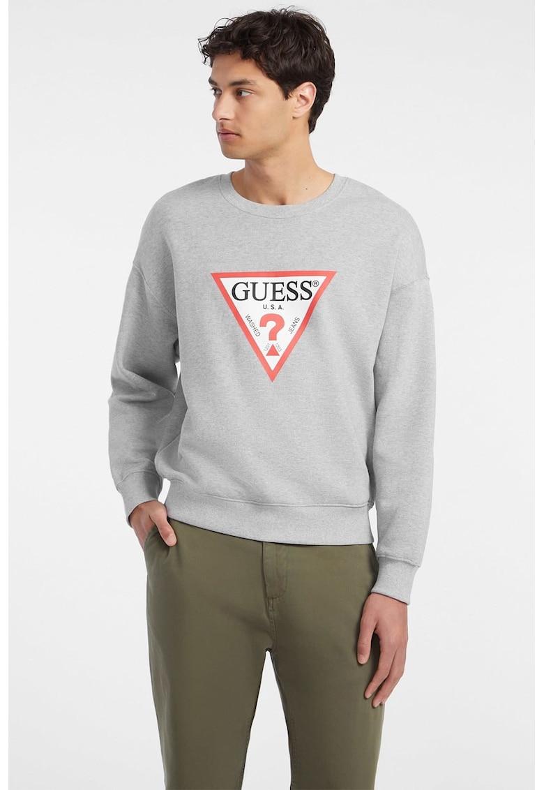 Oferte la Bluza de trening cu imprimeu logo - Coral/Gri deschis melange