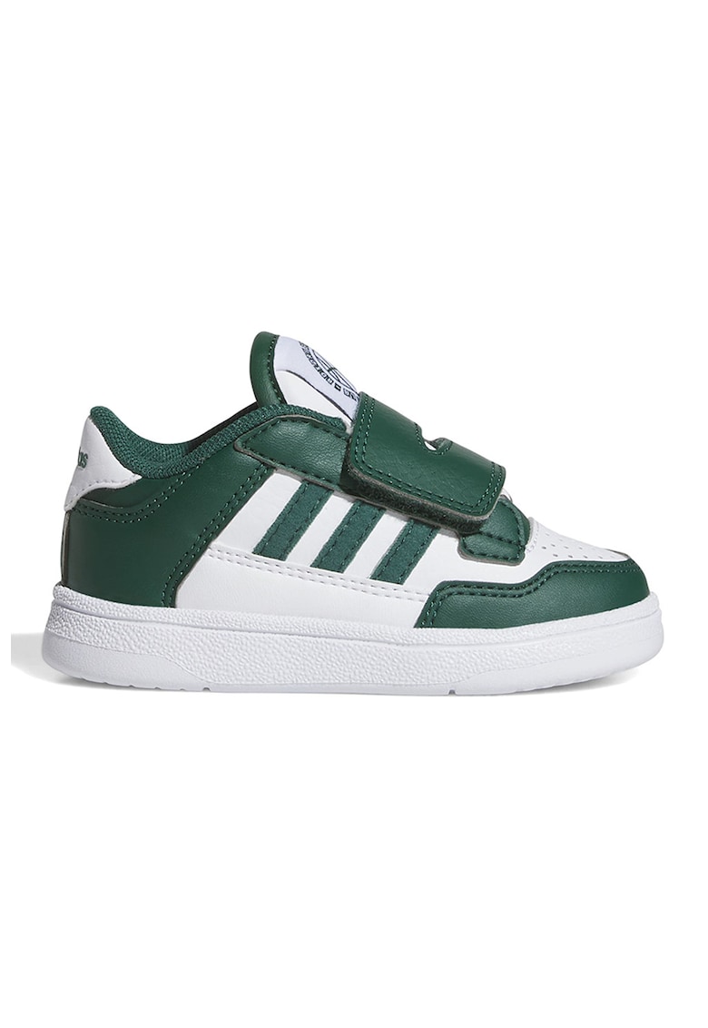 Oferte la Pantofi sport din piele ecologica cu inchidere velcro Rapid Court - Alb/Verde