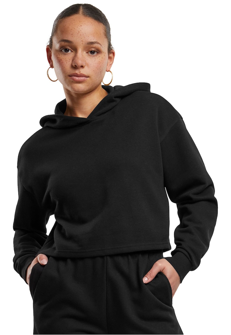 Oferte la Hanorac crop cu maneci cazute - Negru