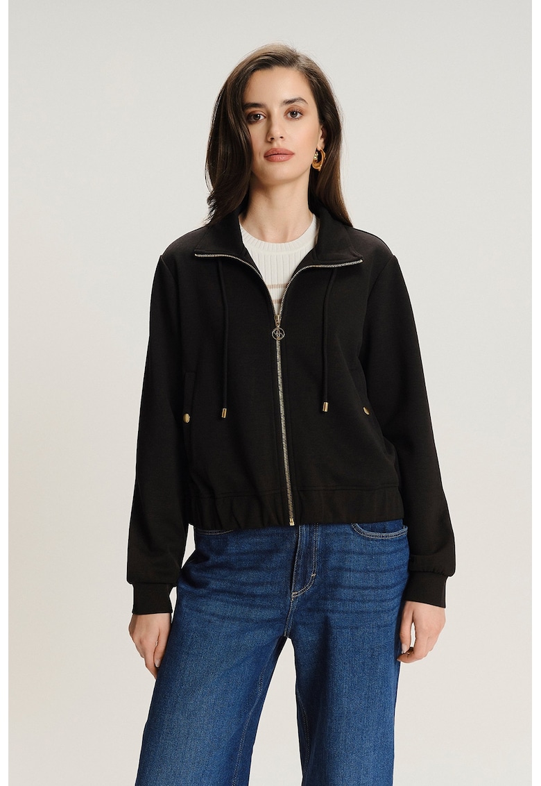 Oferte la Bluza de trening cu terminatie elastica si fermoar - Negru