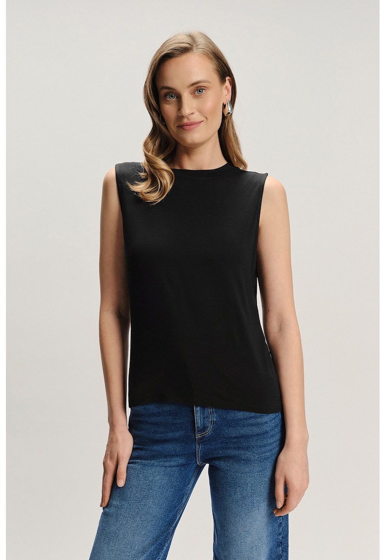 Oferte la Top uni cu decolteu la baza gatului - Negru