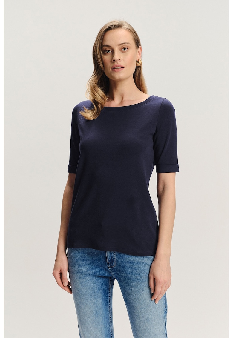 Oferte la Tricou uni cu decolteu rotund - Albastru ultramarin