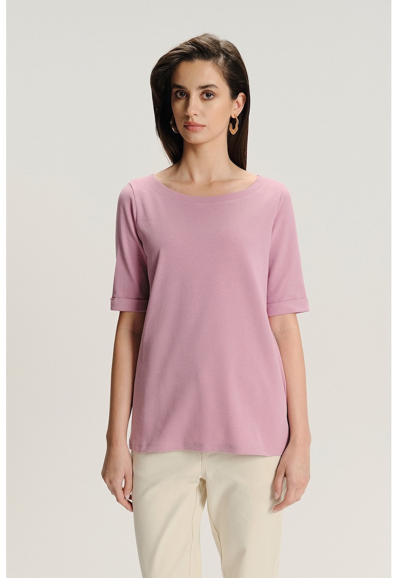 Oferte la Tricou uni cu decolteu rotund - Roz deschis