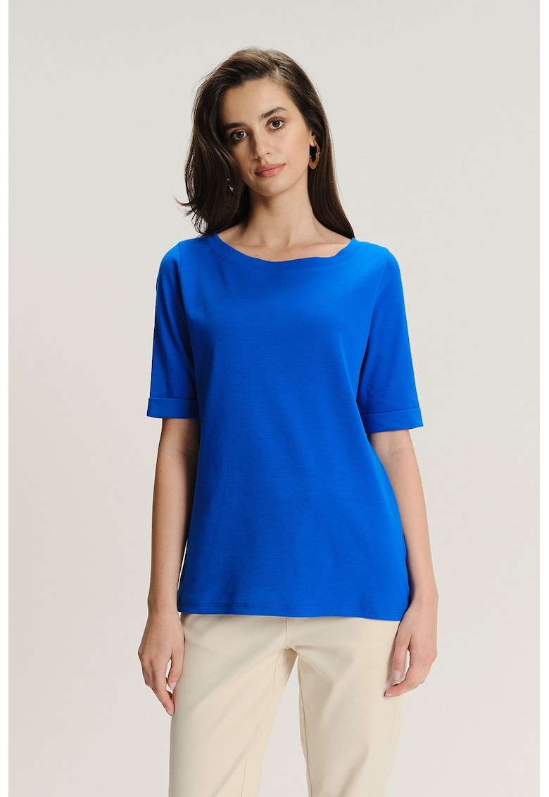 Oferte la Tricou uni cu decolteu rotund - Albastru royal