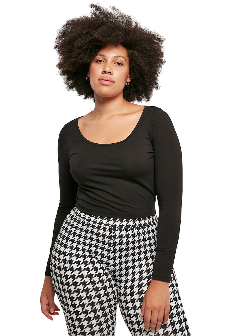 Oferte la Bluza crop cu decolteu rotund - Negru
