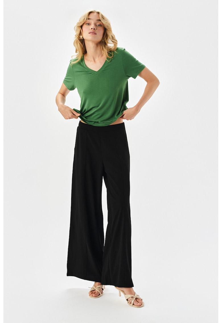 Oferte la Tricou cu decolteu in V - Verde aquamarin