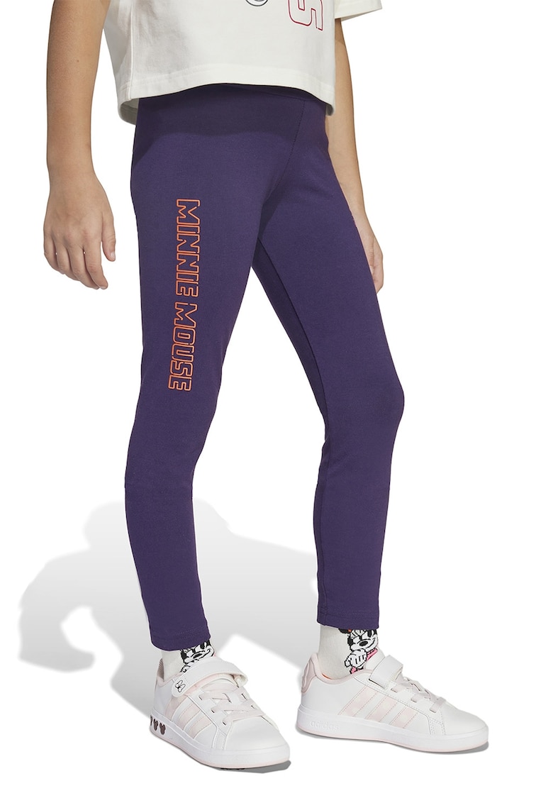 Oferte la Colanti din amestec de bumbac cu imprimeu text - Violet/Portocaliu mandarina