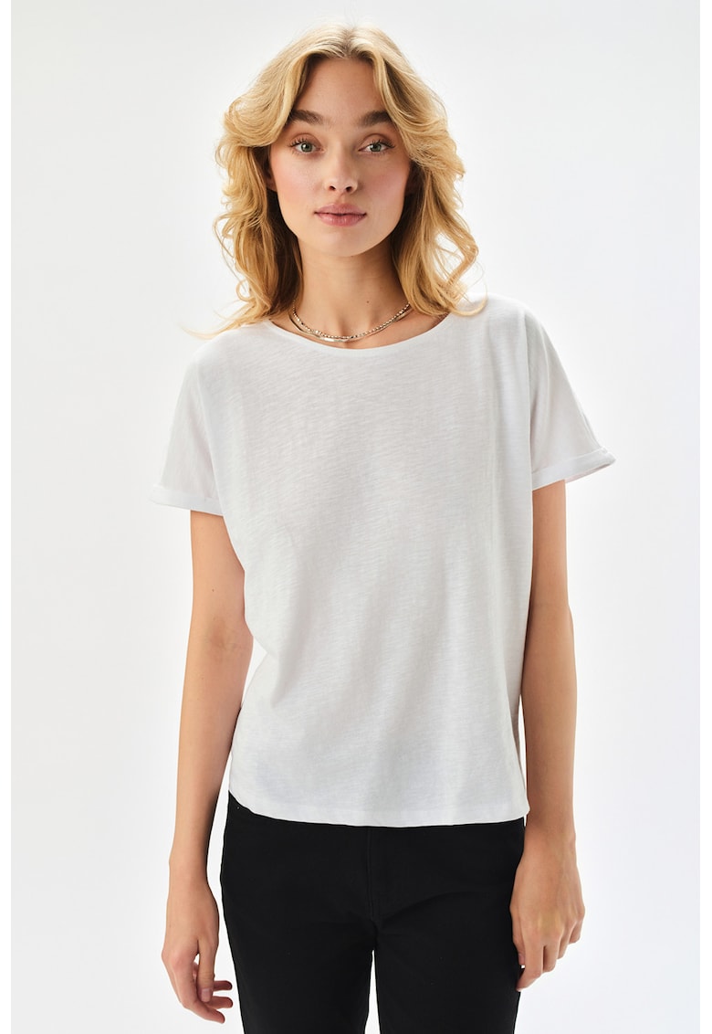 Oferte la Tricou de bumbac cu decolteu rotund - Alb optic