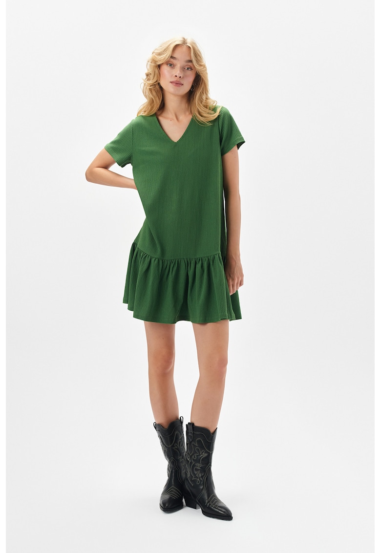 Oferte la Rochie evazata cu maneci scurte - Verde aquamarin