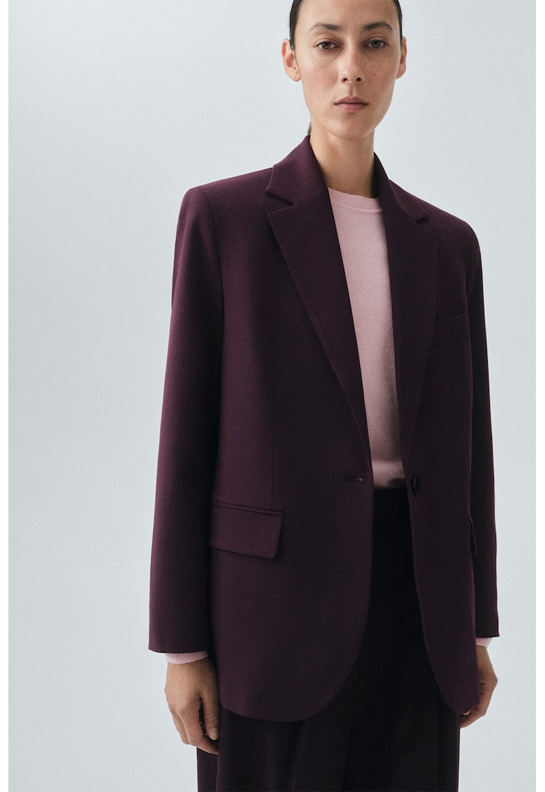Oferte la Sacou din amestec de lana cu slit pe partea din spate - Violet tyrian