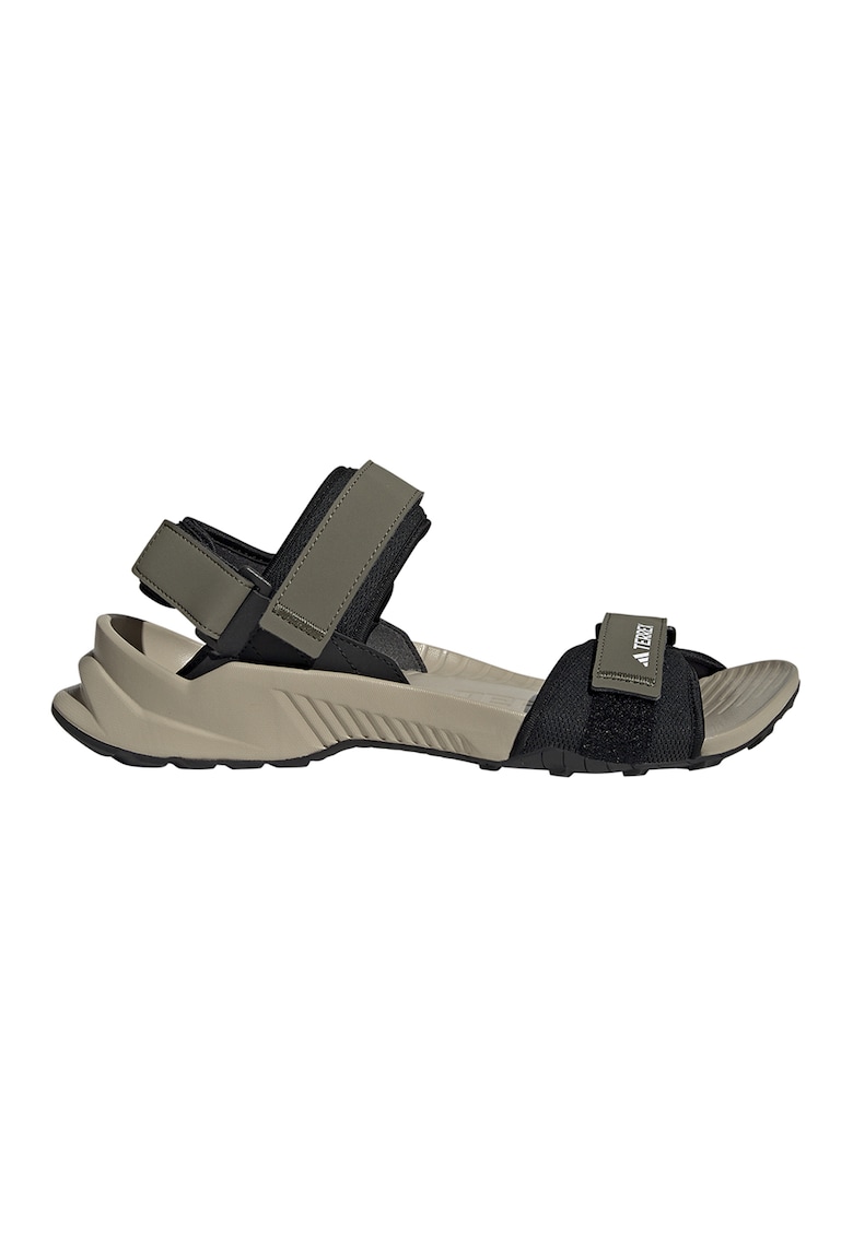 Oferte la Sandale cu talpa plata si inchidere velcro Terrex Hydro - Negru/Kaki