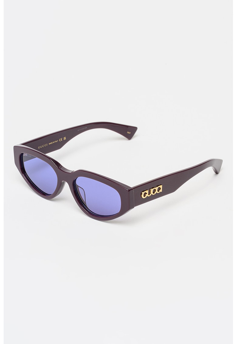 Oferte la Ochelari de soare cu logo-uri laterale - Auriu/Violet pruna