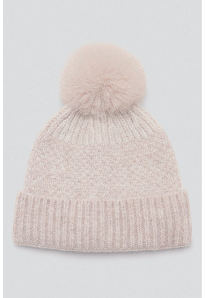 Oferte la Caciula din tricot cu canaf - Crem