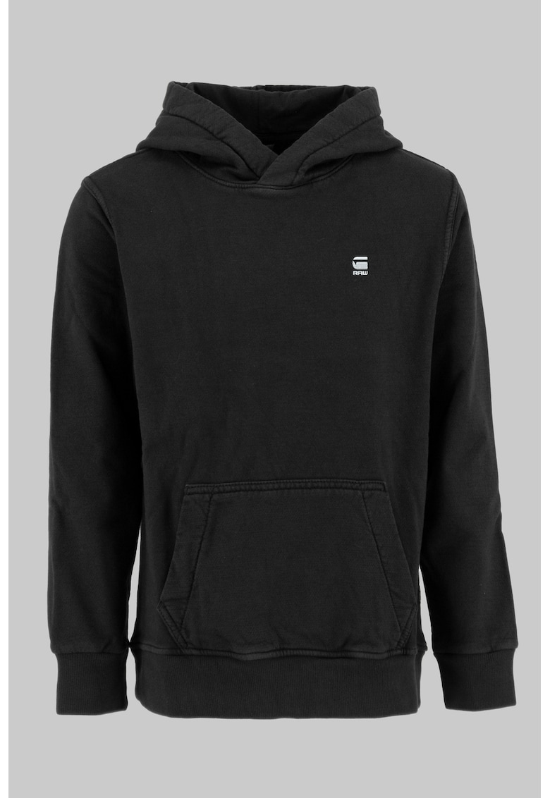 Oferte la Hanorac de bumbac cu buzunar kangaroo - Negru