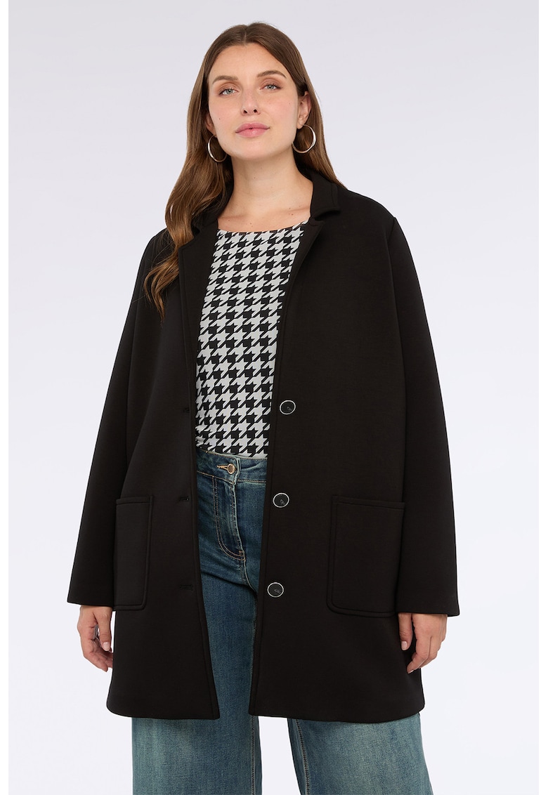 Oferte la Palton cu buzunare aplicate - Negru