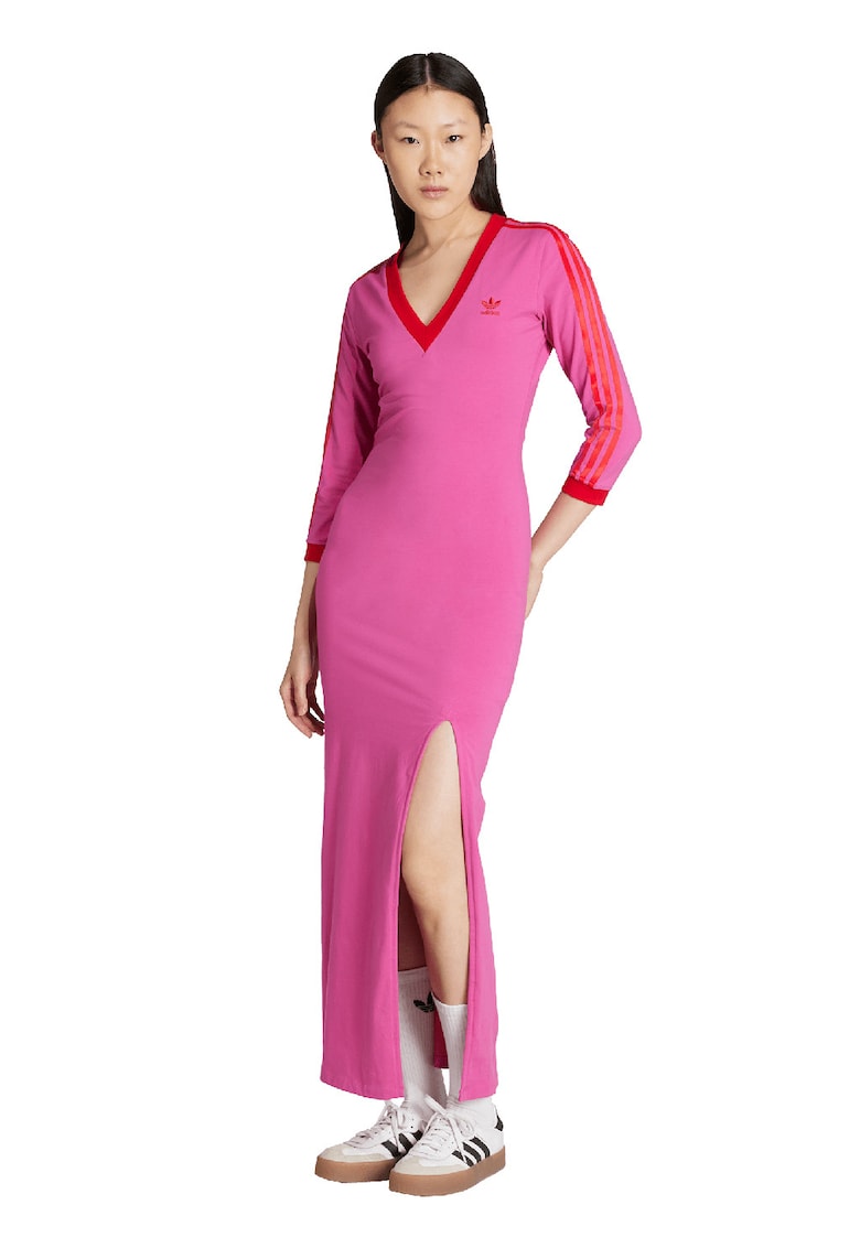 Oferte la Rochie maxi cu model cu slit Adicolor Classics - Rosu/Roz
