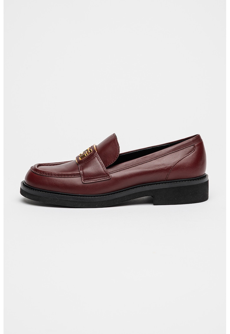 Oferte la Pantofi loafer de piele cu toc masiv - Maro cognac