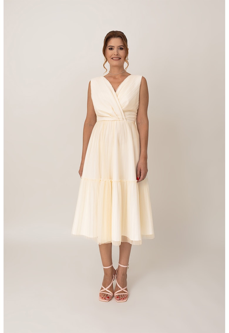 Oferte la Rochie midi petrecuta - Crem