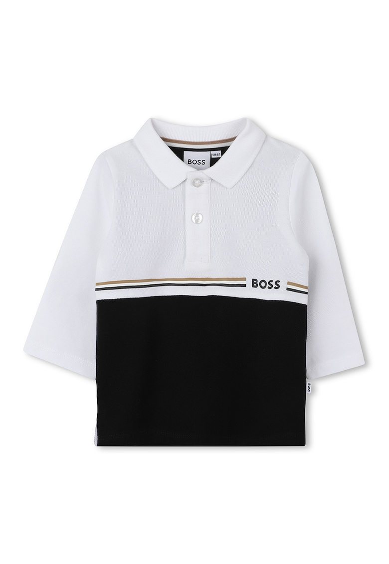 Oferte la Bluza polo cu logo - Negru/Alb optic