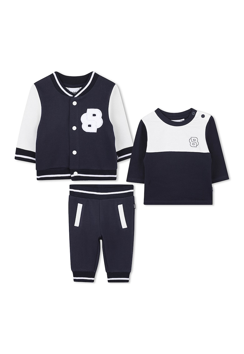Oferte la Set de trening si bluza cu detalii contrastante - 3 piese - Alb/Bleumarin