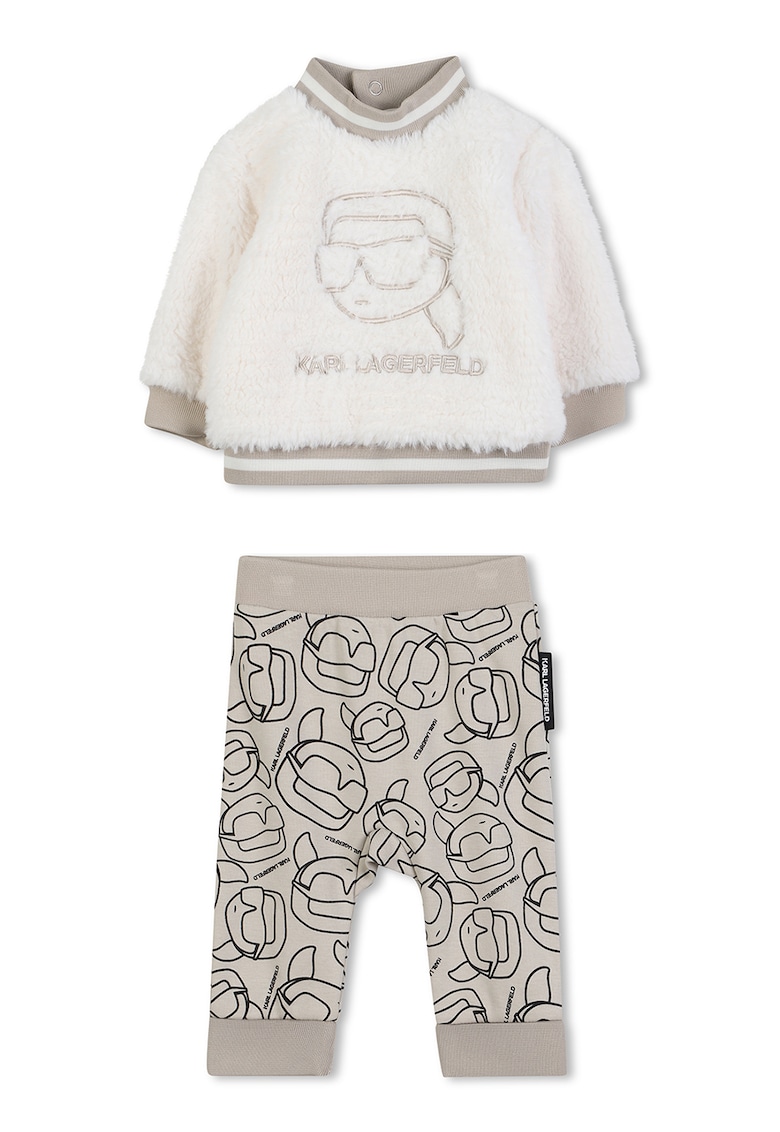 Oferte la Set de pantaloni si bluza de trening pufoase - Bej/Maro nisip