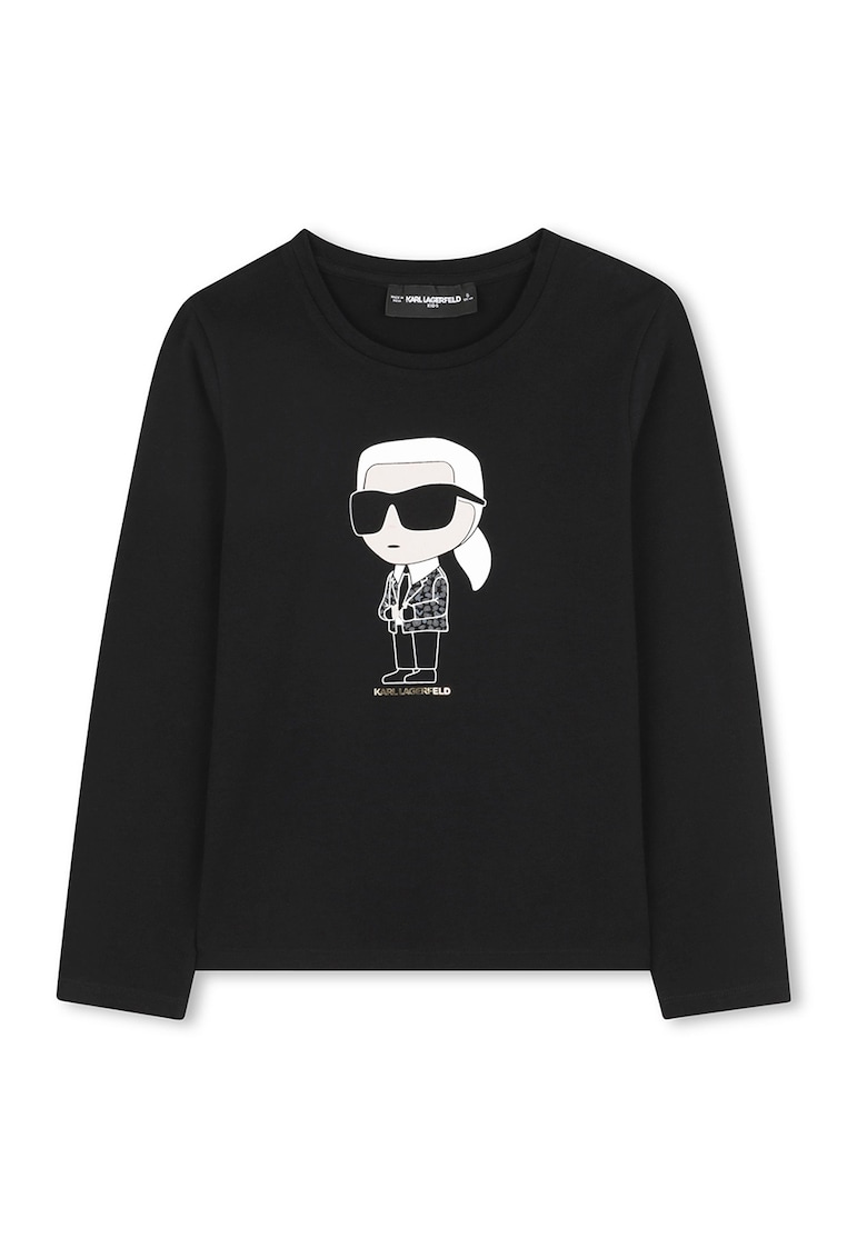 Oferte la Bluza din amestec de bumbac cu imprimeu logo - Alb/Negru