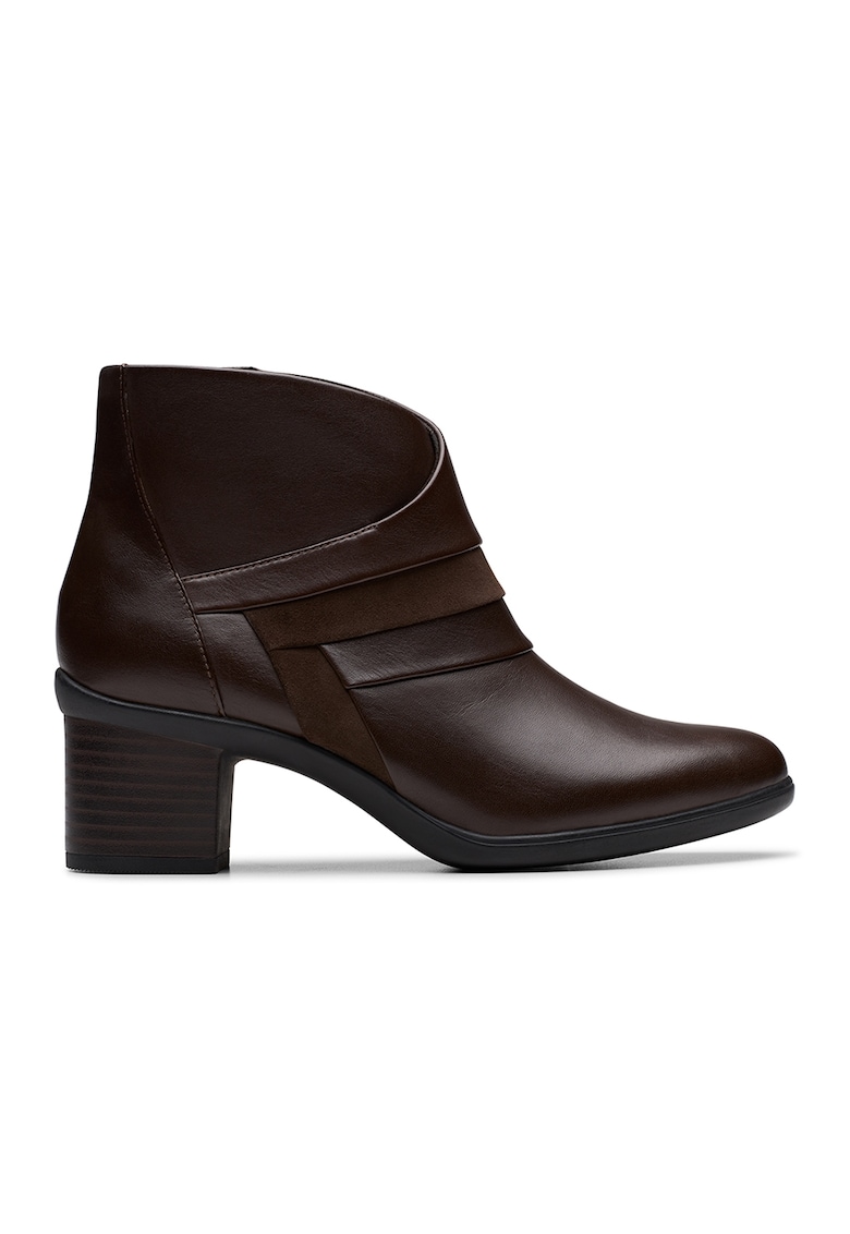 Oferte la Ghete de piele cu toc masiv Shaya-Sky - Maro inchis