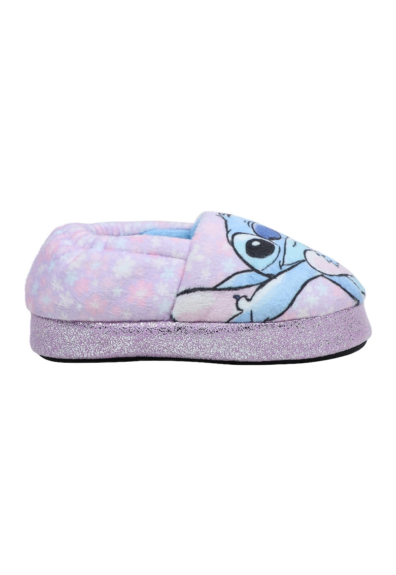 Oferte la Papuci slip-on cu imprimeu Stitch - Lila/Albastru deschis