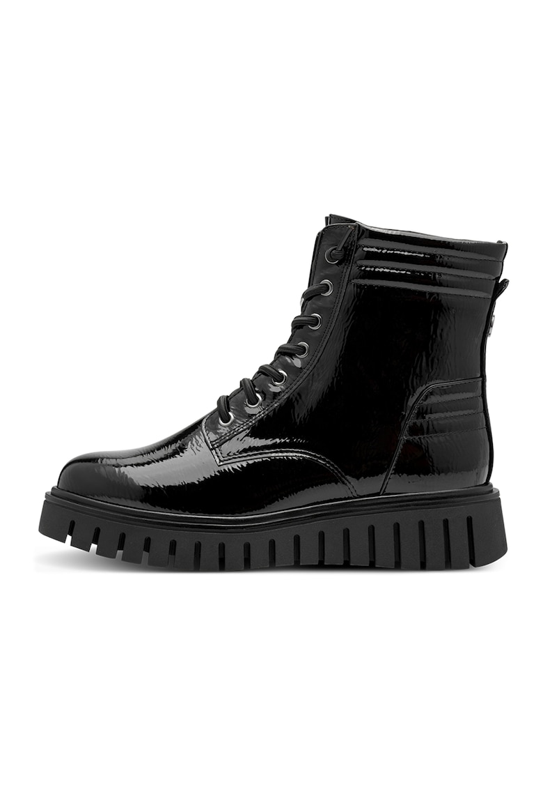 Oferte la Ghete de piele lacuita cu fermoar - Negru