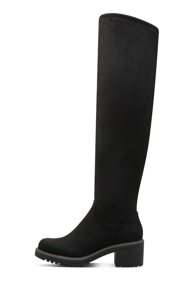 Oferte la Cizme lungi peste genunchi - cu toc masiv - Negru