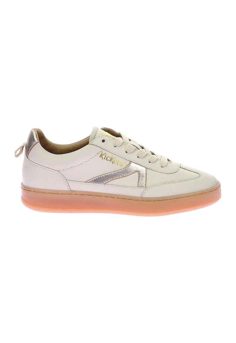 Oferte la Pantofi sport low cut din piele - Alb murdar/Argintiu