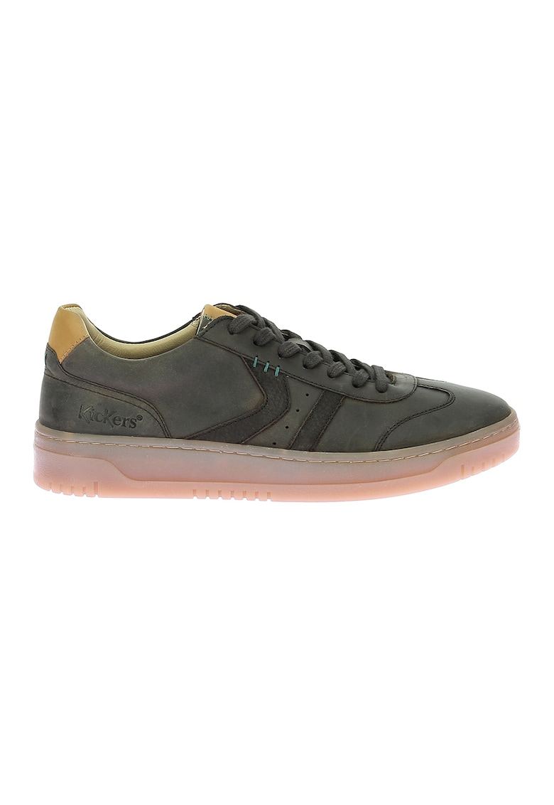 Oferte la Pantofi sport low-cut de piele - Kaki/Galben mustar