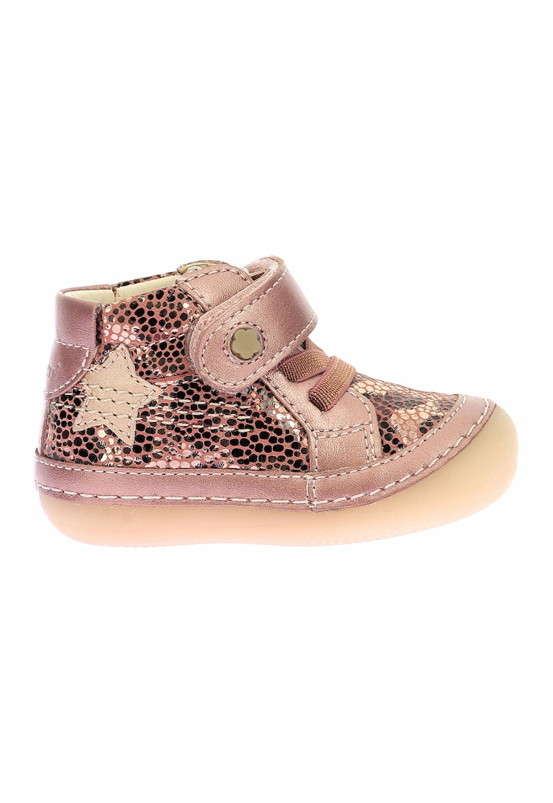 Oferte la Pantofi din piele cu animal print - Auriu rose