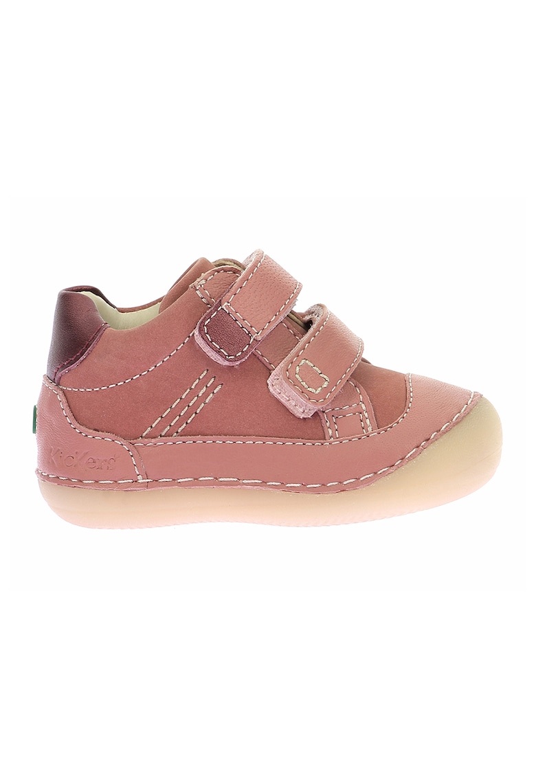 Oferte la Pantofi de piele si piele intoarsa cu inchidere velcro - Roz prafuit