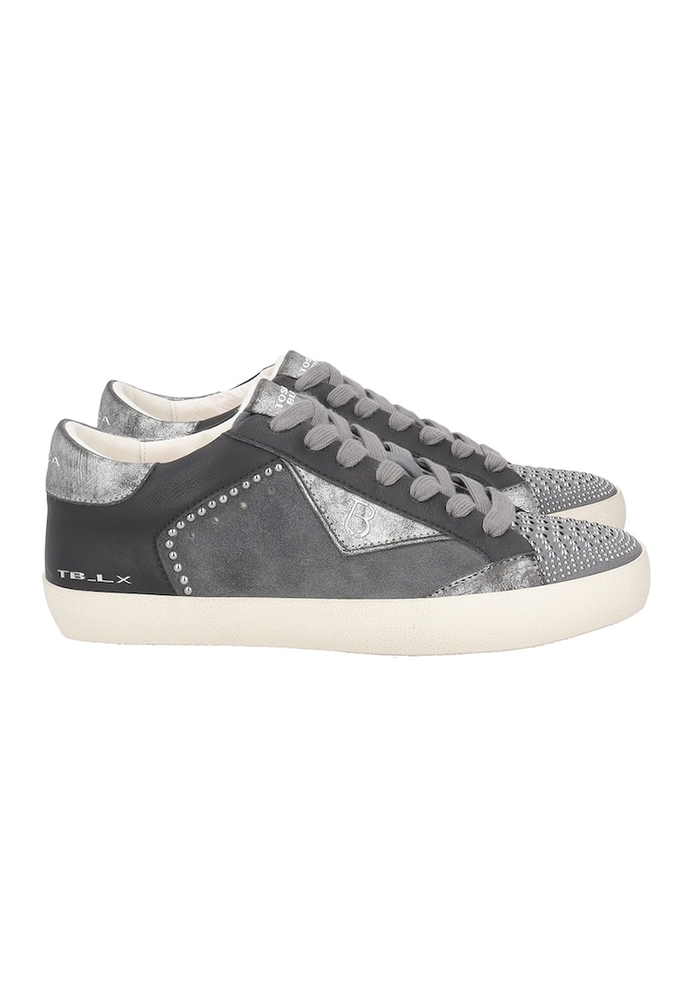 Oferte la Pantofi sport cu insertii din piele - Argintiu/Gri inchis