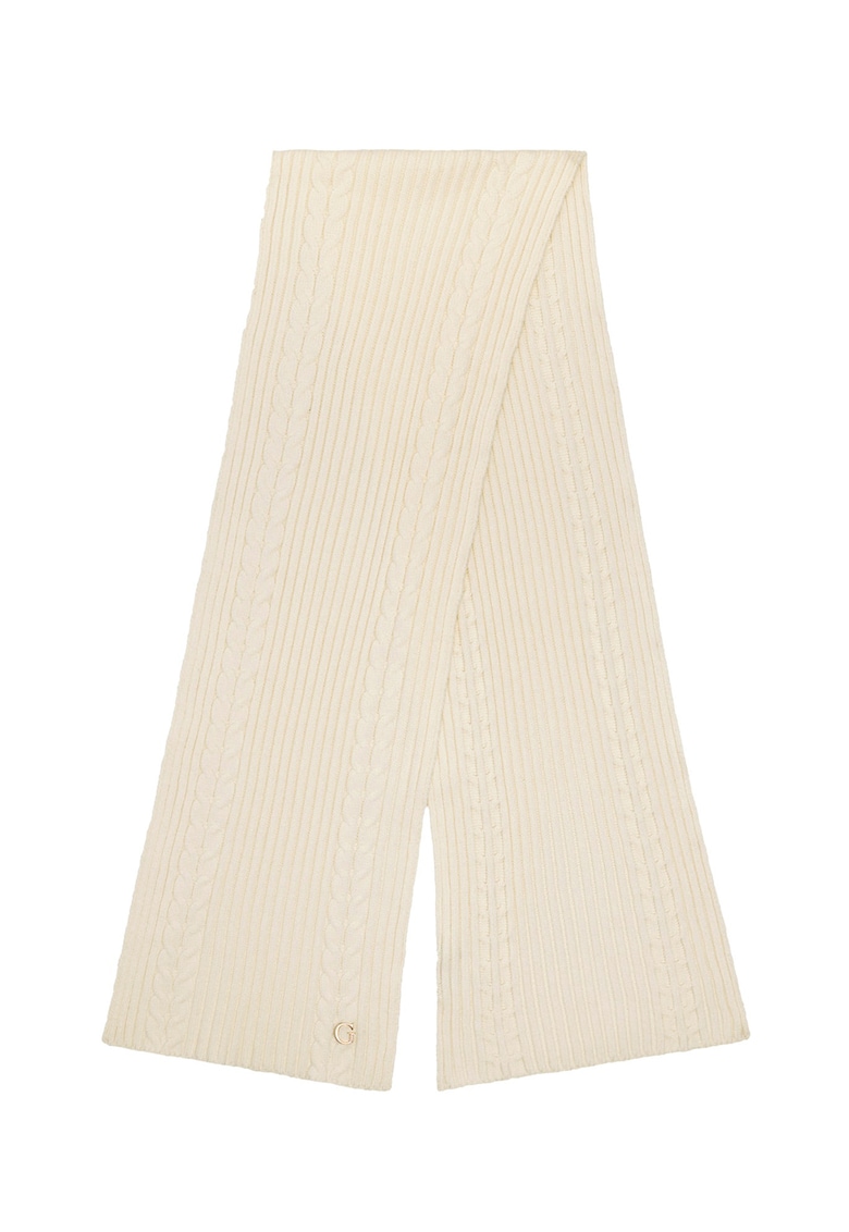 Oferte la Fular tricotat cu model torsade - Crem