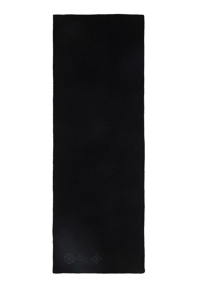 Oferte la Fular din amestec de lana cu model monograma - Negru