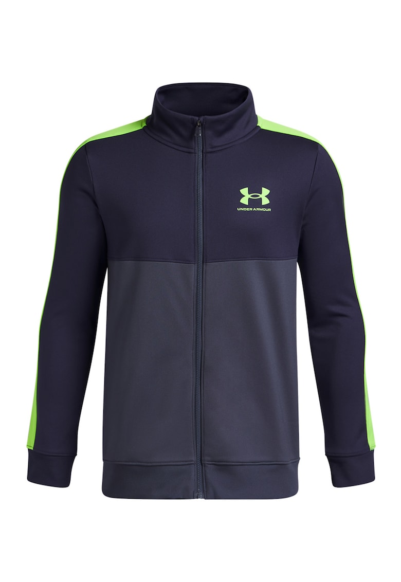 Oferte la Trening cu fermoar si model colorblock Rival - Albastru ultramarin/Verde lime/Gri inchis
