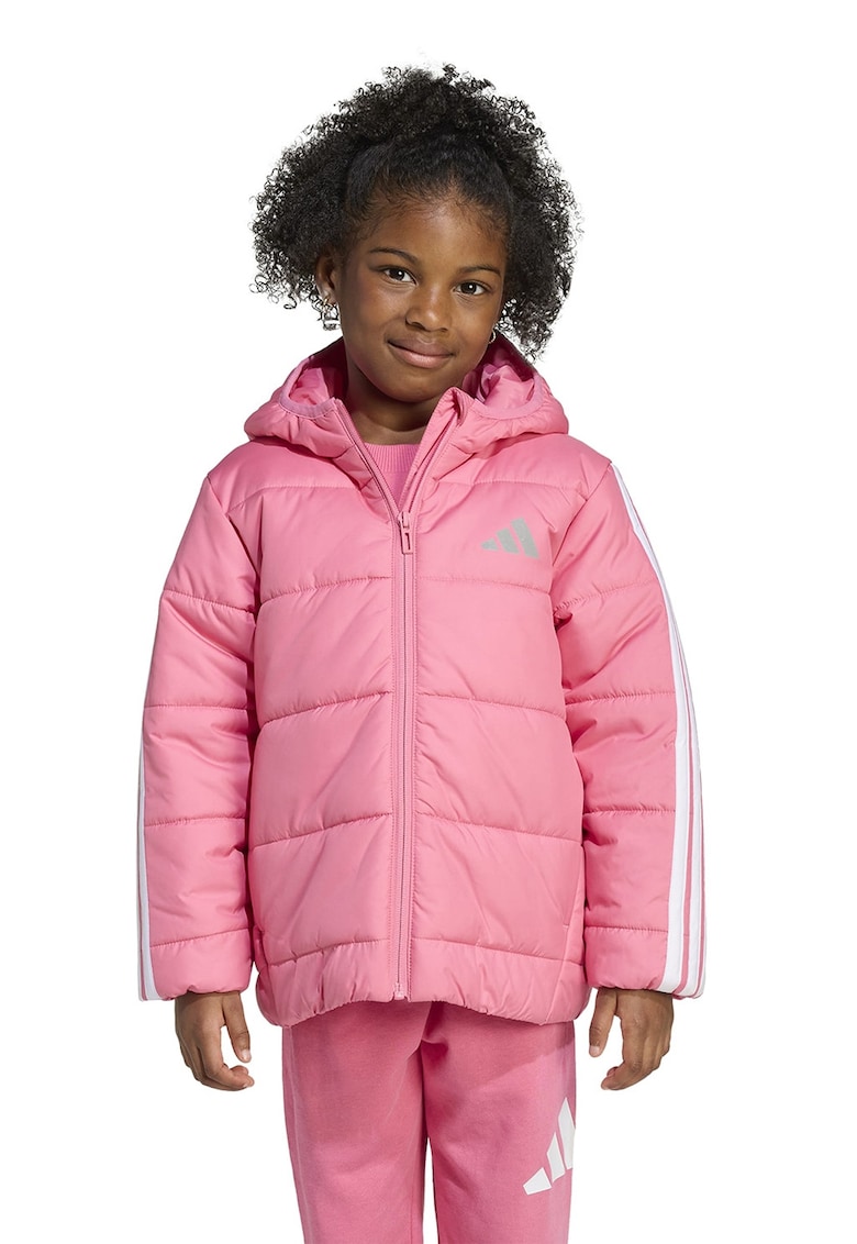 Oferte la Geaca cu gluga si aspect matlasat - Roz pastel