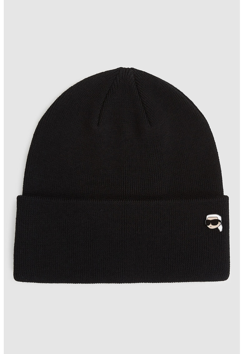 Oferte la Caciula tricotata fin cu logo - Negru/Alb optic