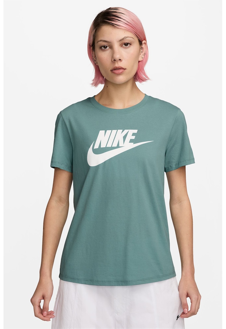 Oferte la Tricou din bumbac cu imprimeu logo Essentials - Alb/Verde deschis