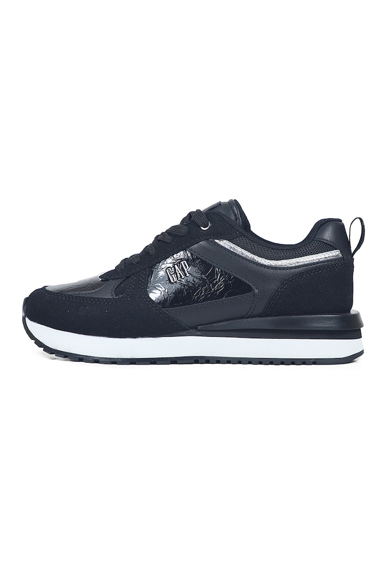 Oferte la Pantofi sport flatform cu logo - Negru