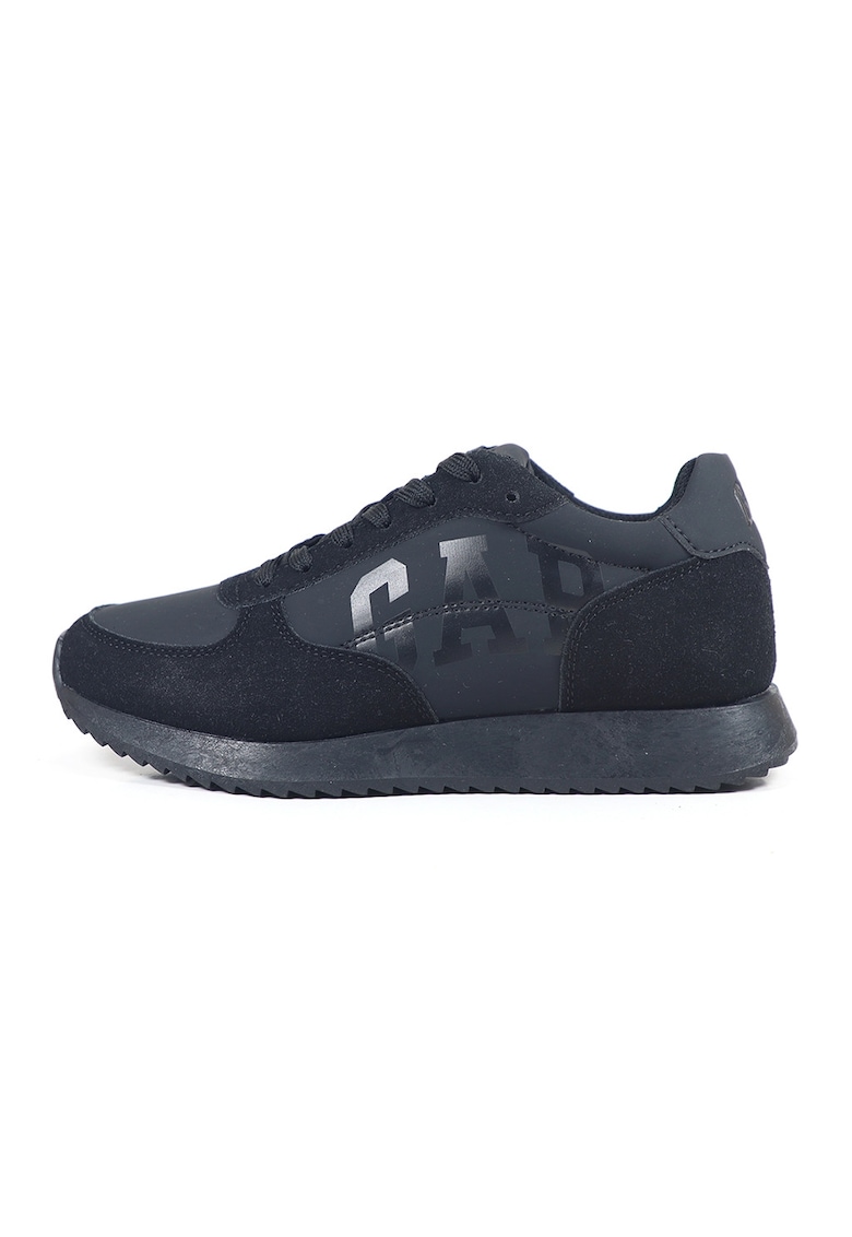 Oferte la Pantofi sport de piele ecologica cu logo - Negru