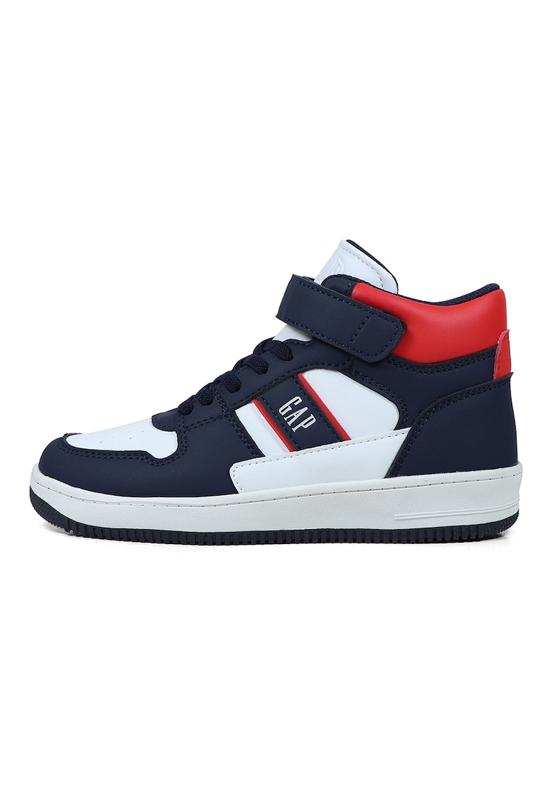 Oferte la Pantofi sport mid-cut din piele ecologica - Rosu/Alb/Bleumarin