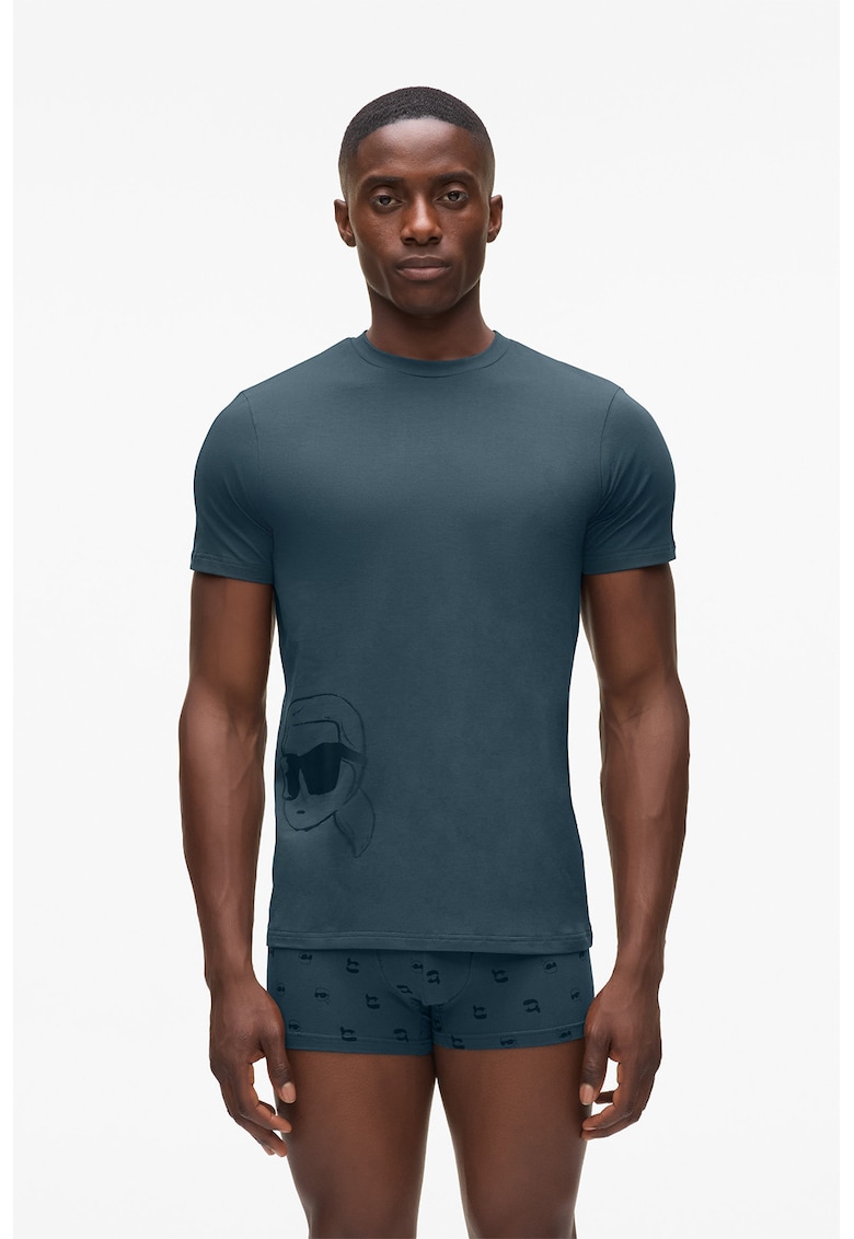 Oferte la Pijama slim fit cu logo - Albastru petrol