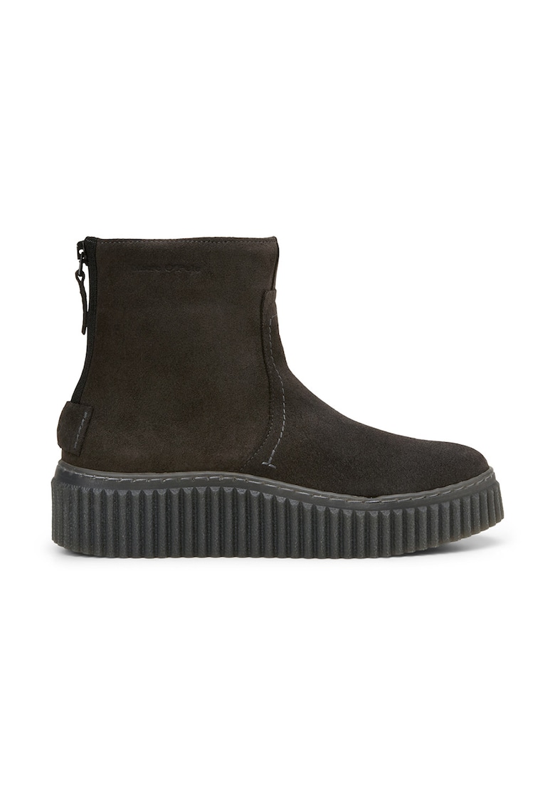 Oferte la Ghete de piele intoarsa cu fermoar - Gri inchis