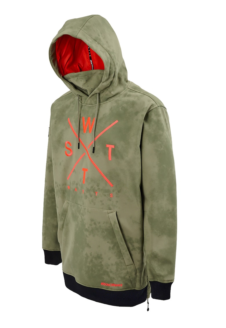 Oferte la Hanorac cu logo pentru snowboard Orbital - Portocaliu mandarina/Verde sparanghel