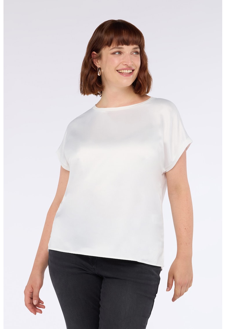 Oferte la Tricou cu partea frontala din satin - Alb